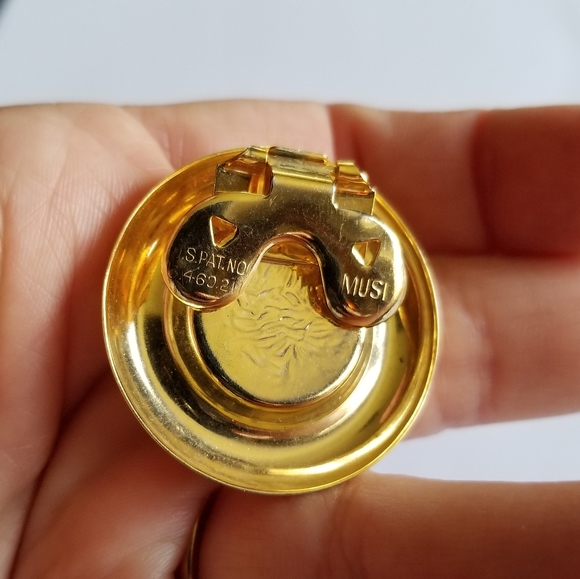 Vintage Musi shoe clips gold tone faux pearl round - Picture 6 of 9